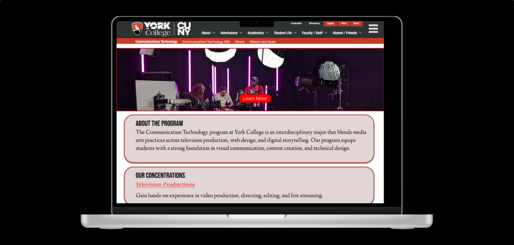 York College CT Redesign